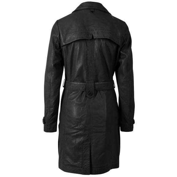 Długa skórzana kurtka damska Mauritius Czarna MWLeoniz