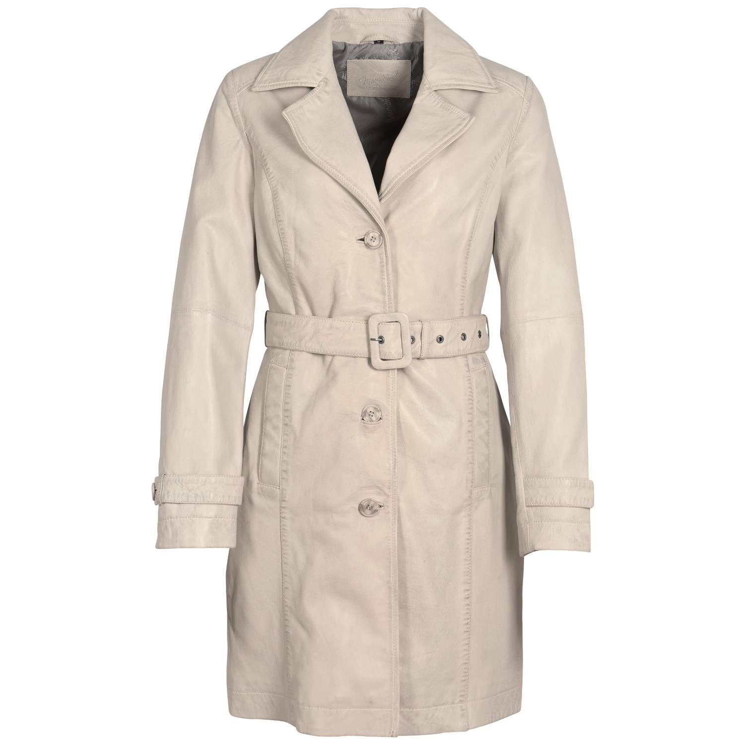 Długa skórzana kurtka damska Mauritius kość słoniowa MWLeonne – Kurtki skórzane