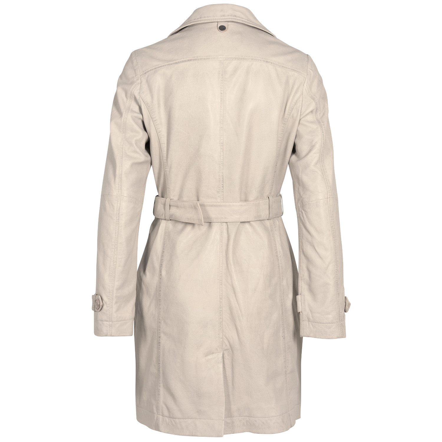 Długa skórzana kurtka damska Mauritius kość słoniowa MWLeonne – Kurtki skórzane