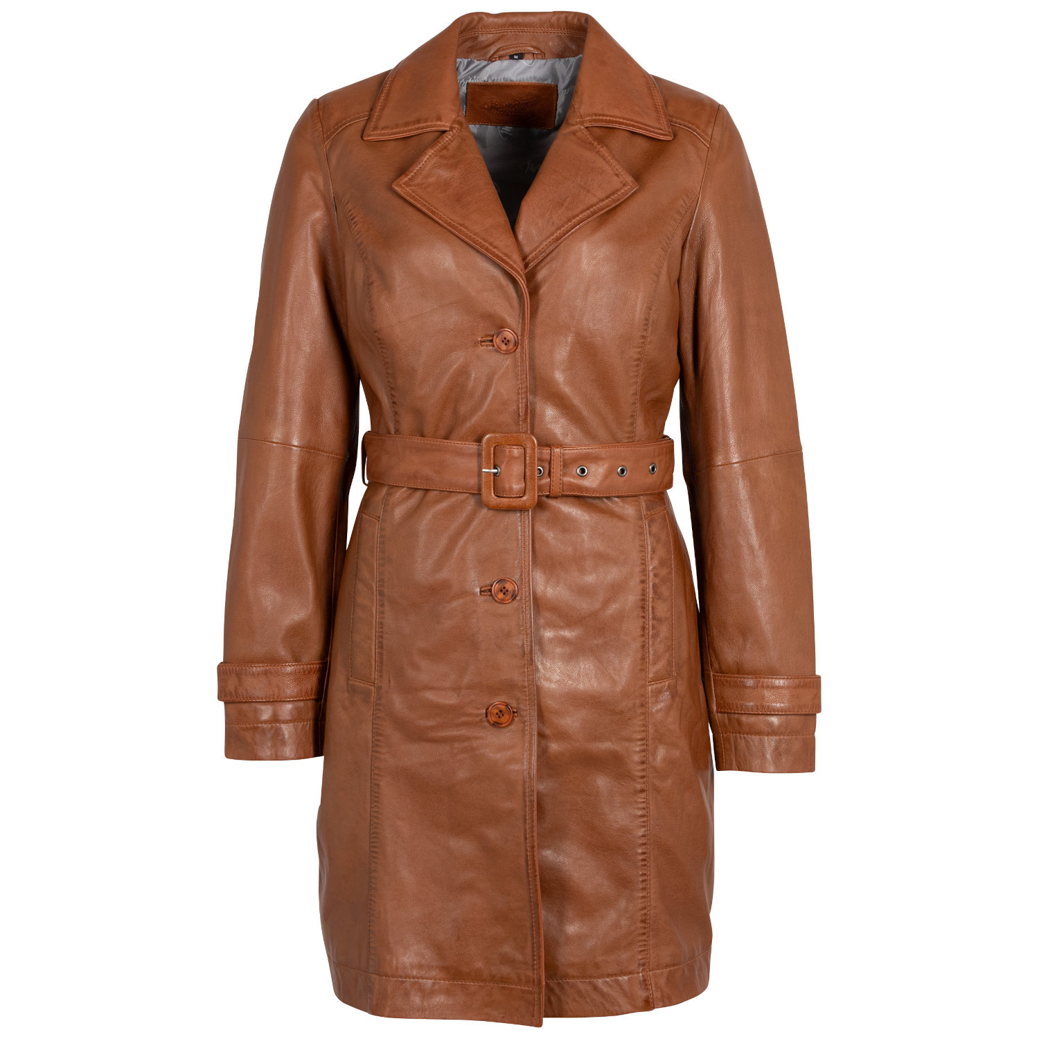 Długa skórzana kurtka damska Mauritius Cognac MWLeonne – Kurtki skórzane