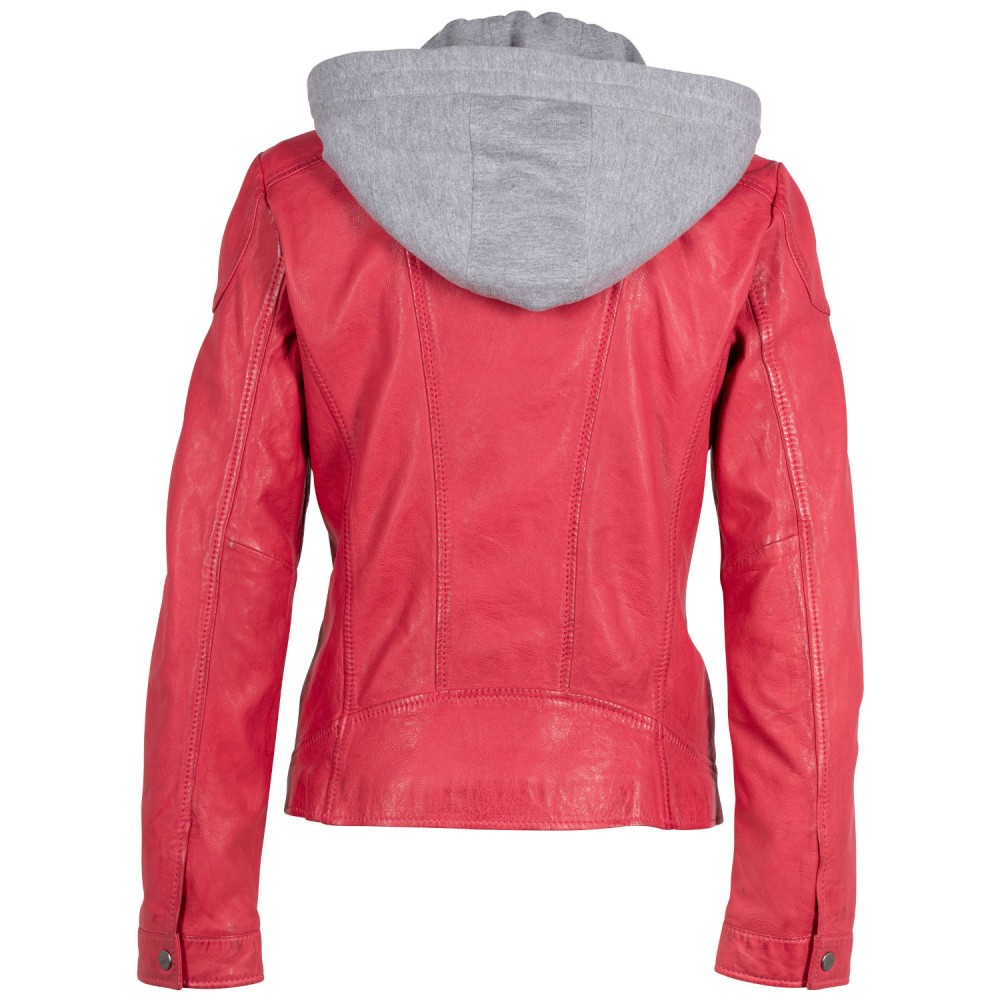 Kurtka skórzana damska Mauritius różowa MWLezia
