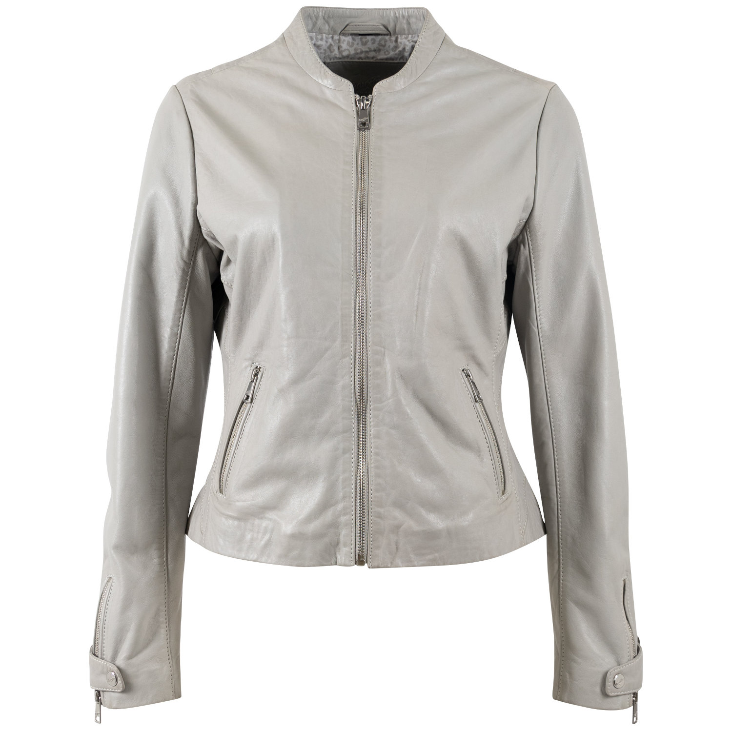 Kurtka skórzana damska Mauritius srebrnoszara MWLiliana – Kurtki skórzane