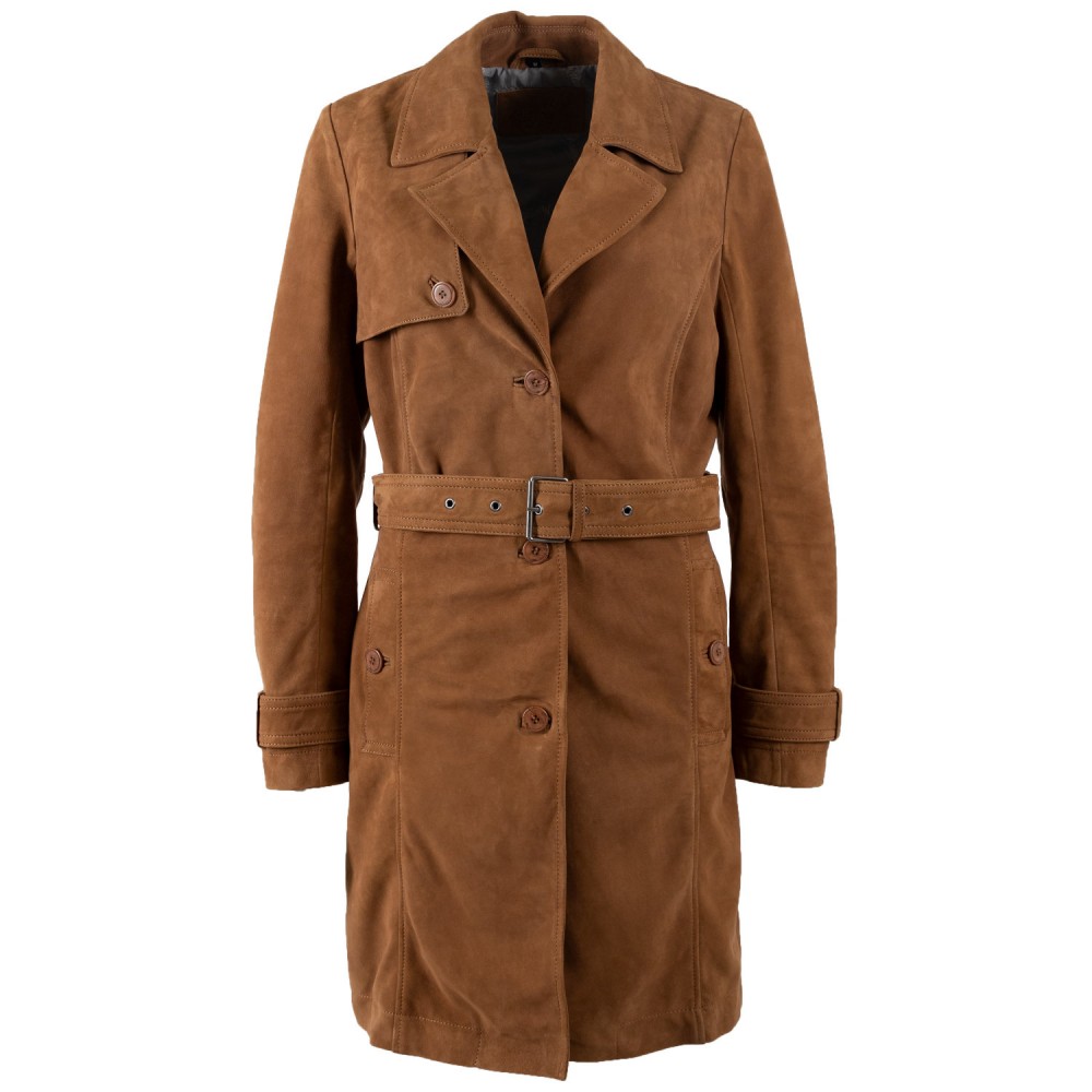 Długa skórzana kurtka damska Mauritius Cognac MWLilithy - readytowear