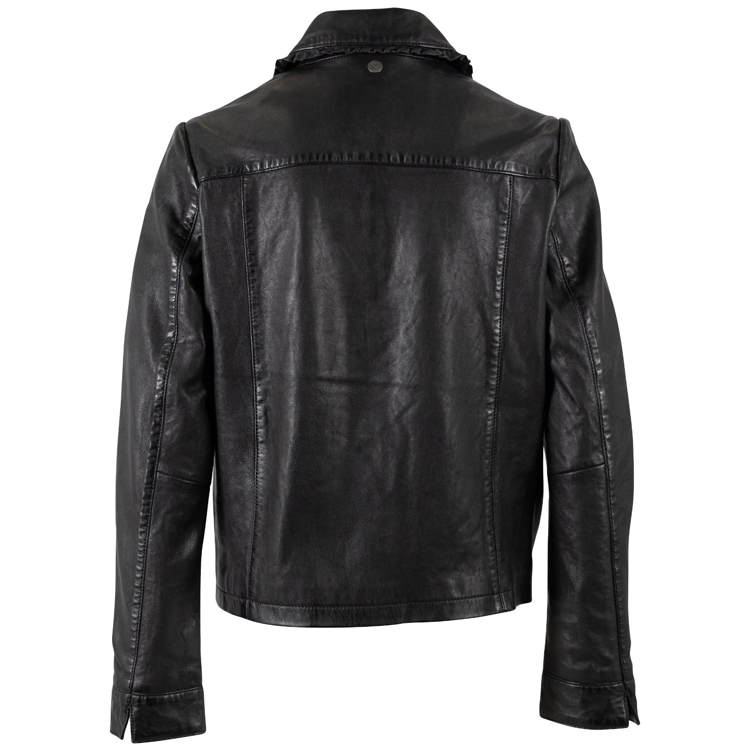 Damska krótka skórzana kurtka Mauritius Czarna MWLimma