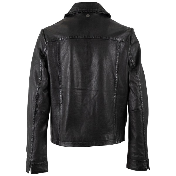 Damska krótka skórzana kurtka Mauritius Czarna MWLimma