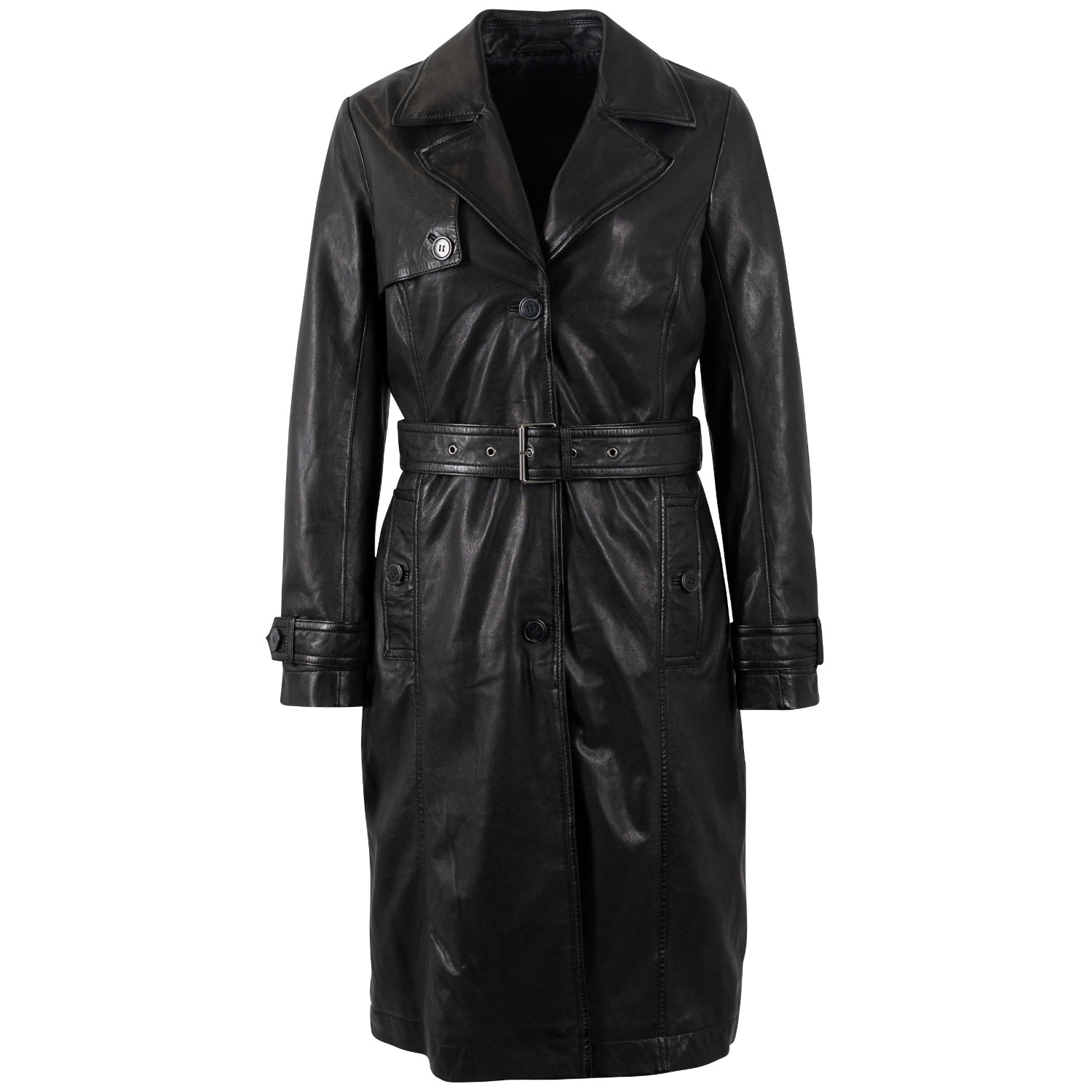 Długa skórzana kurtka damska Mauritius Czarna MWLiya – Kurtki skórzane