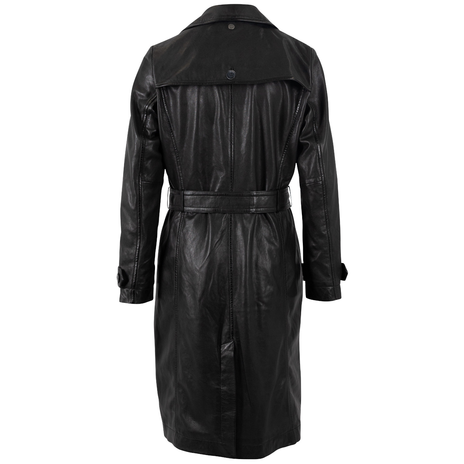 Długa skórzana kurtka damska Mauritius Czarna MWLiya – Kurtki skórzane