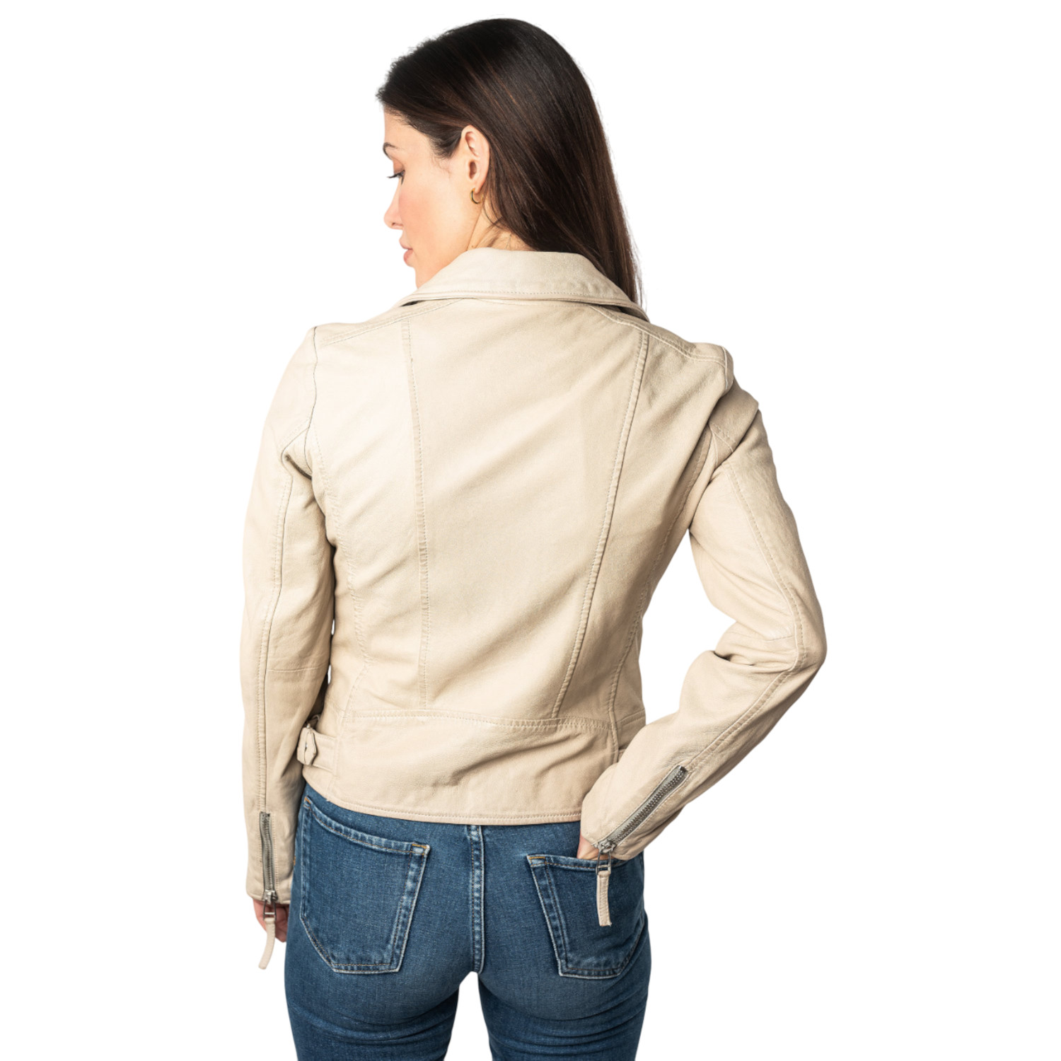 Kurtka skórzana damska Mauritius Off White MWLouzia – Kurtki skórzane