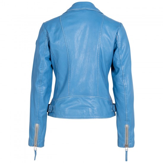 Kurtka skórzana damska Mauritius niebieska MWLouzia