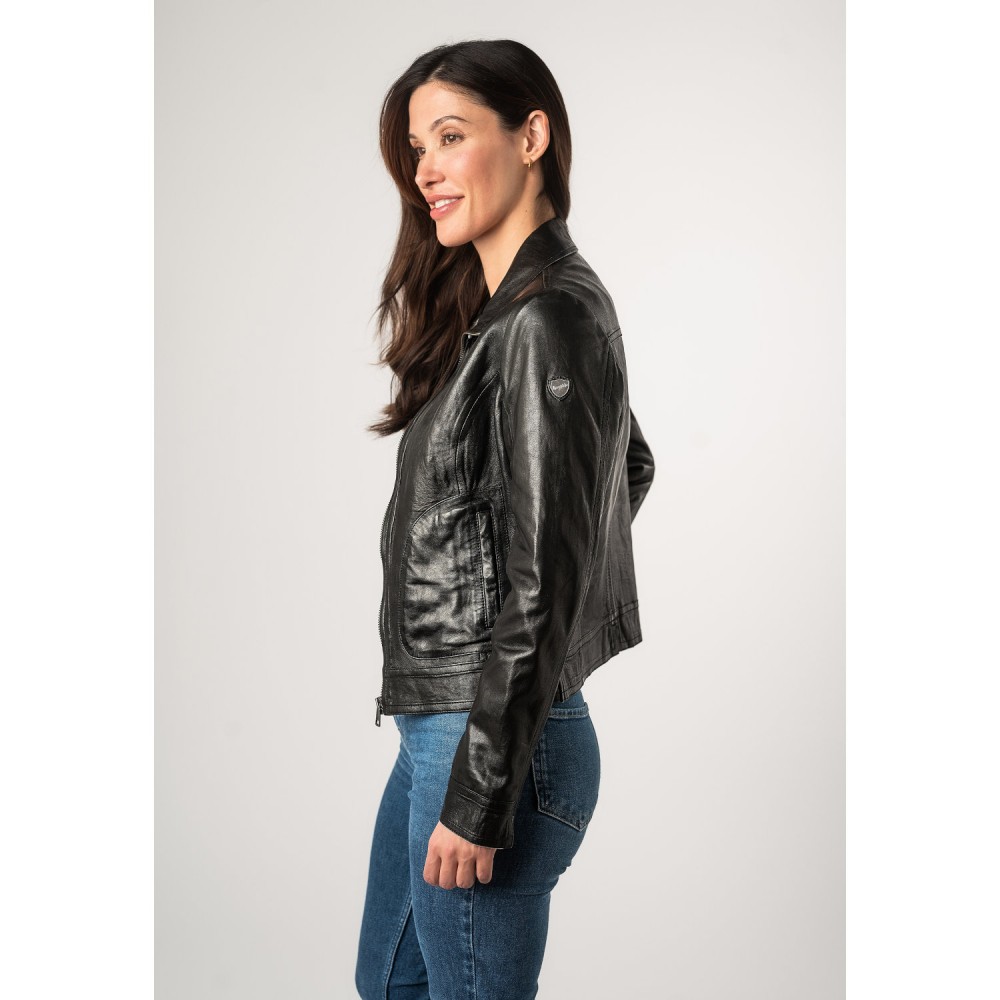 Kurtka skórzana damska Mauritius Czarna MWLusan - readytowear