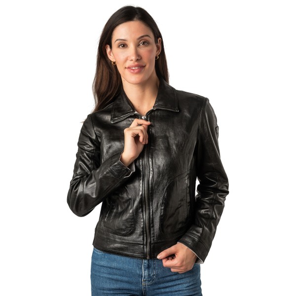 Kurtka skórzana damska Mauritius Czarna MWLusan