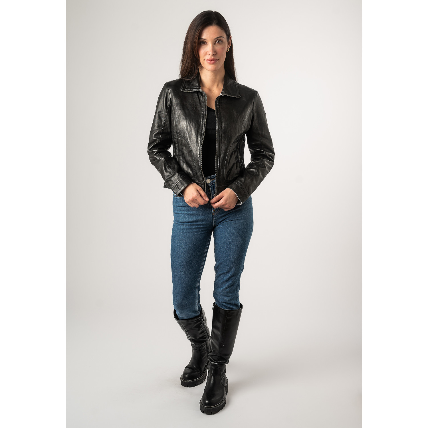 Kurtka skórzana damska Mauritius Czarna MWLusan – BLACK FRIDAY