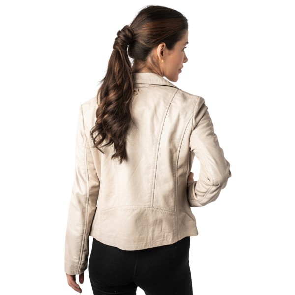 Kurtka skórzana damska Mauritius kość słoniowa biała MWLylli