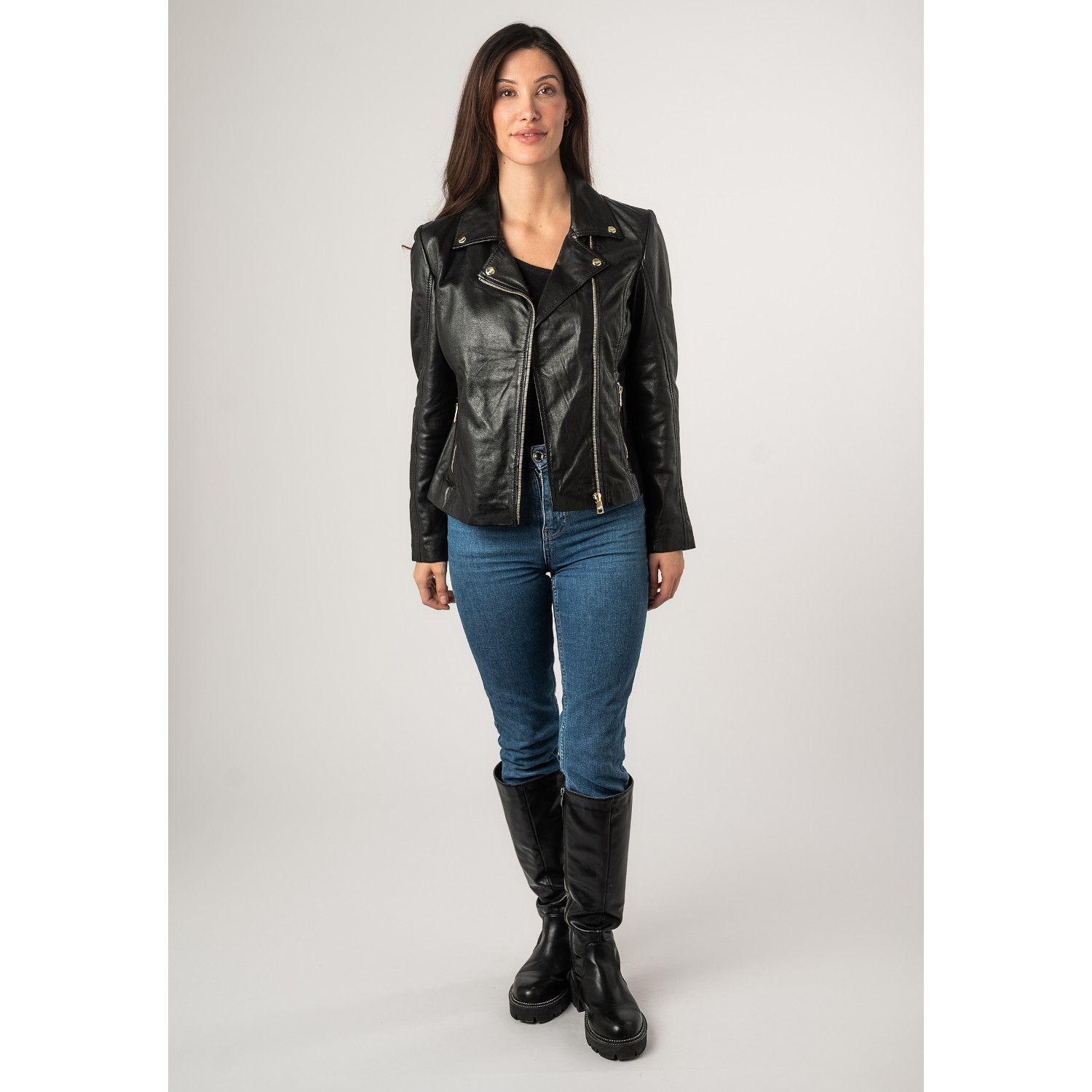 Kurtka skórzana damska Mauritius Czarna MWLylli – BLACK FRIDAY