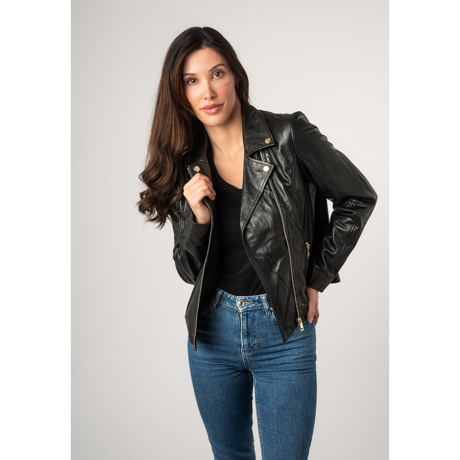 Kurtka skórzana damska Mauritius Czarna MWLylli – BLACK FRIDAY