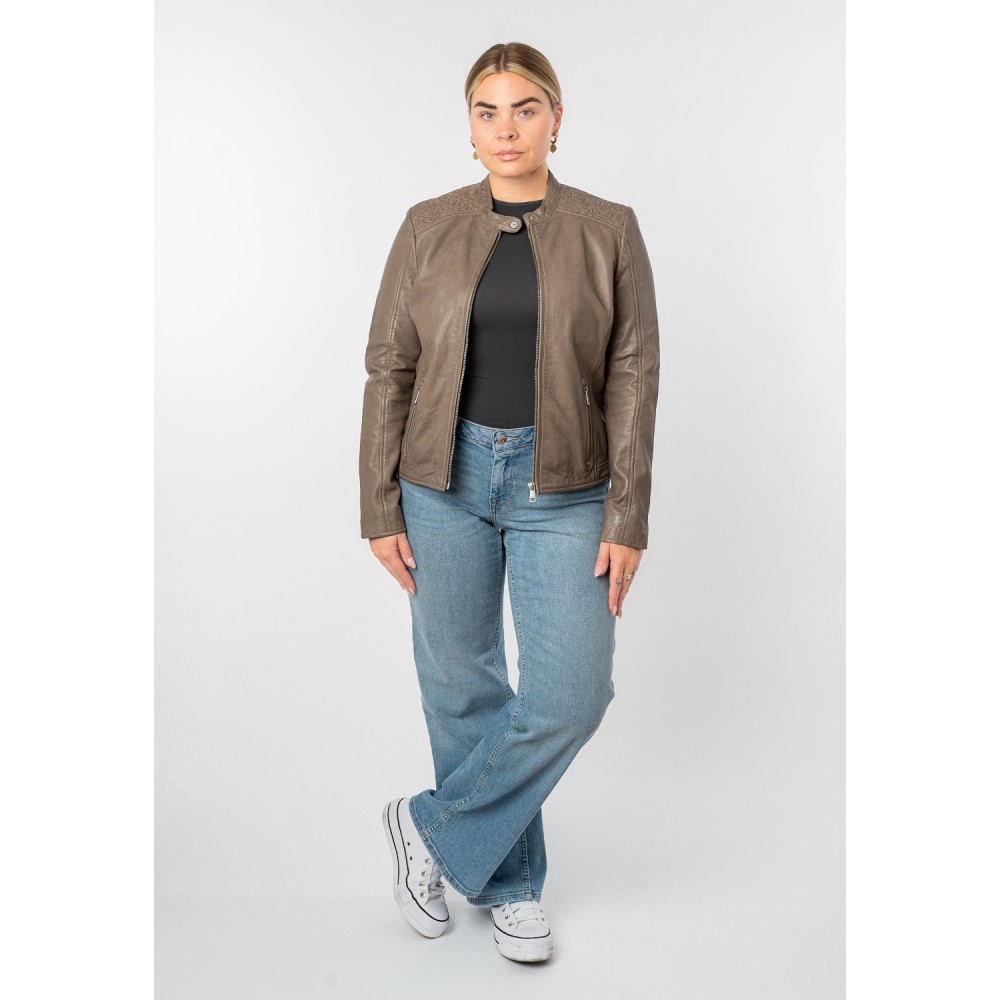 Kurtka skórzana damska Mauritius brązowa MWMabou - readytowear