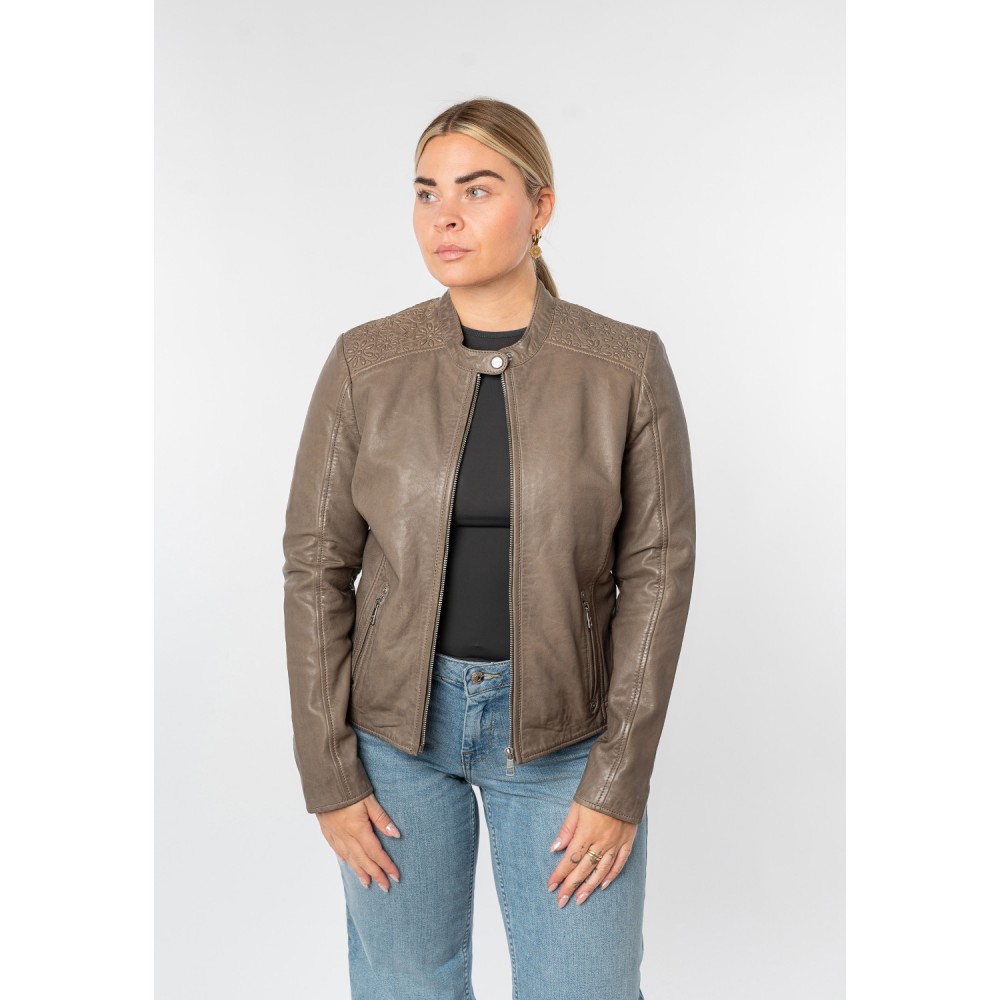 Kurtka skórzana damska Mauritius brązowa MWMabou - readytowear