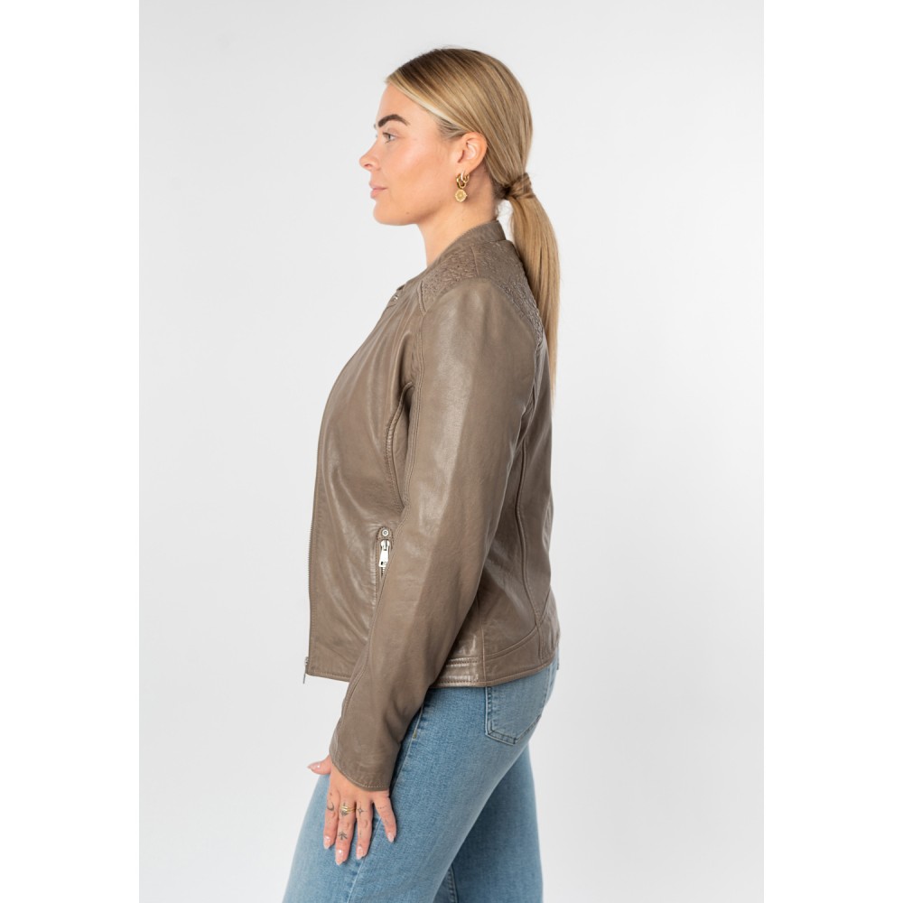 Kurtka skórzana damska Mauritius brązowa MWMabou - readytowear