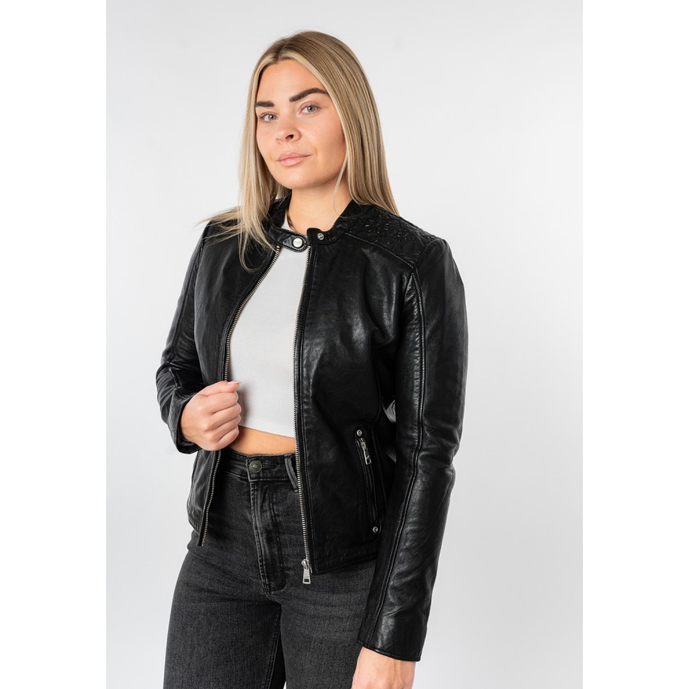 Kurtka skórzana damska Mauritius Czarna MWMabou - readytowear