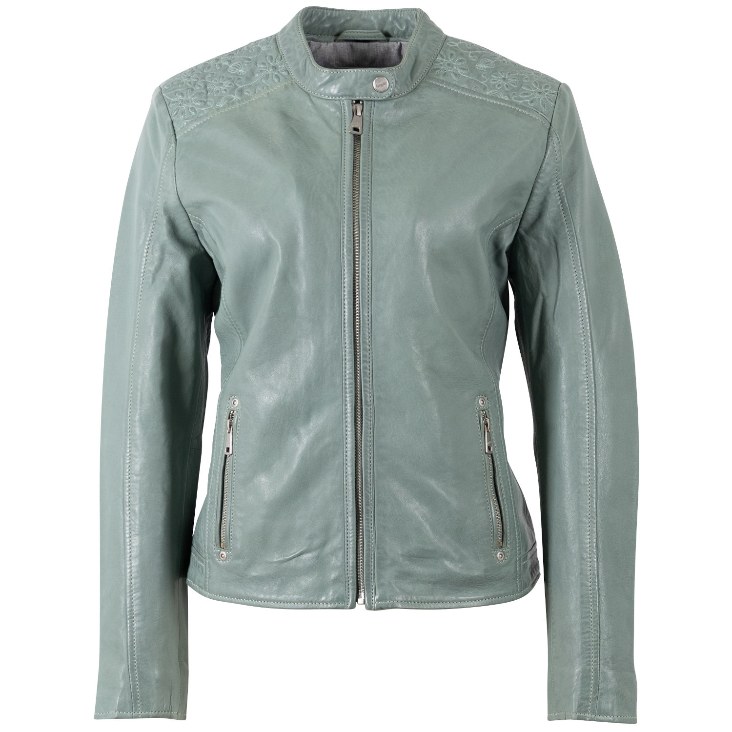 Kurtka skórzana damska Mauritius Dusty Green MWMabou – Kurtki skórzane