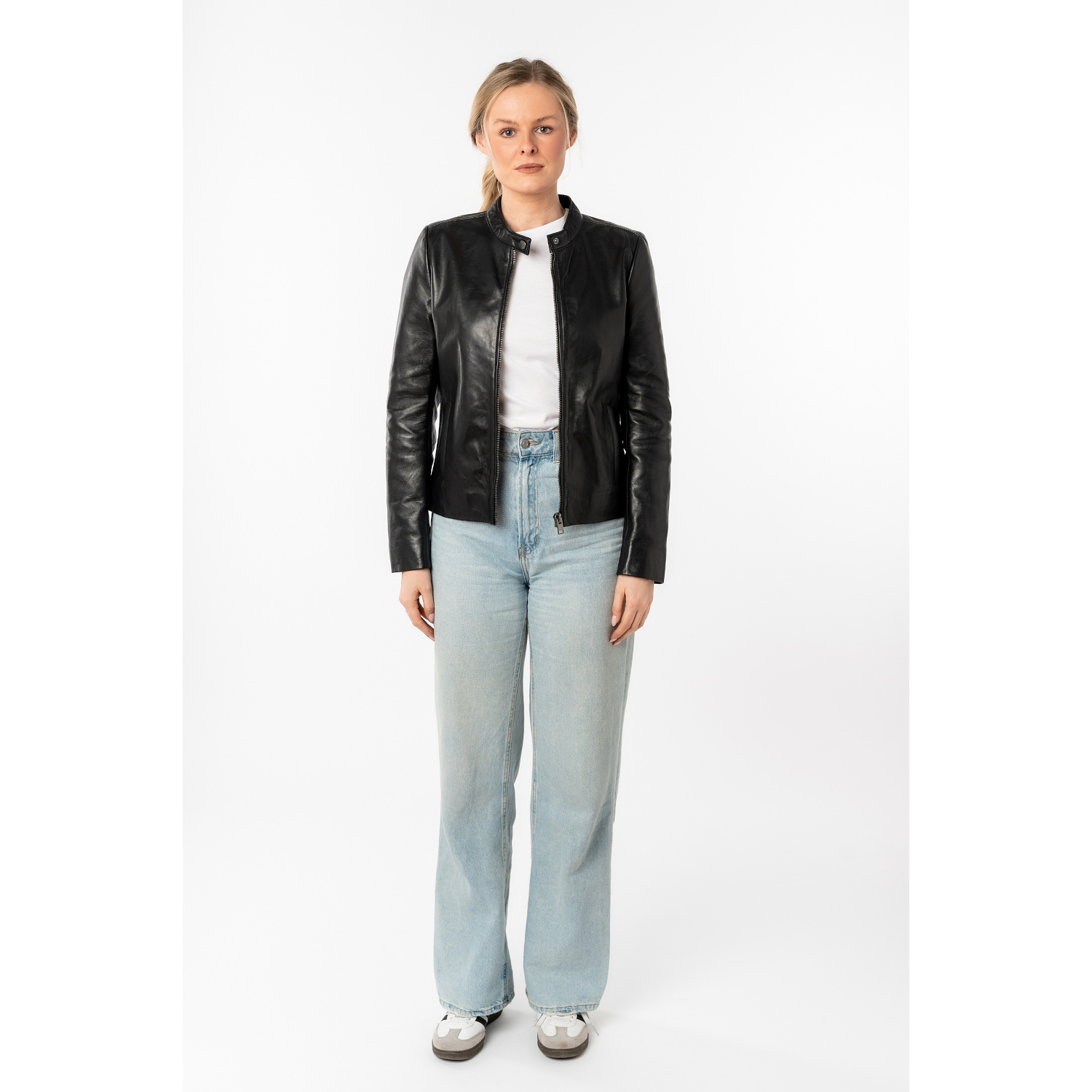 Kurtka skórzana damska Mauritius Czarna MWMair – Kurtki skórzane