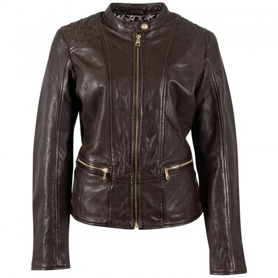 Kurtka skórzana damska Mauritius kasztanowa MWMakena
