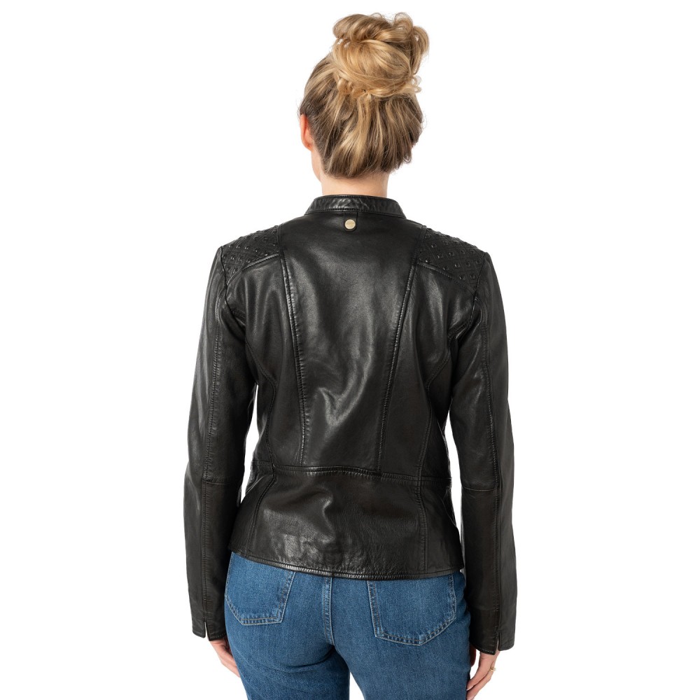 Kurtka skórzana damska Mauritius Czarna MWMakena