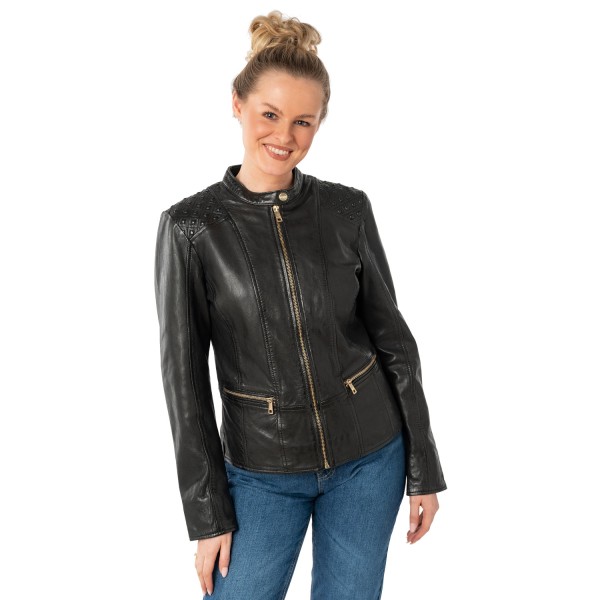 Kurtka skórzana damska Mauritius Czarna MWMakena