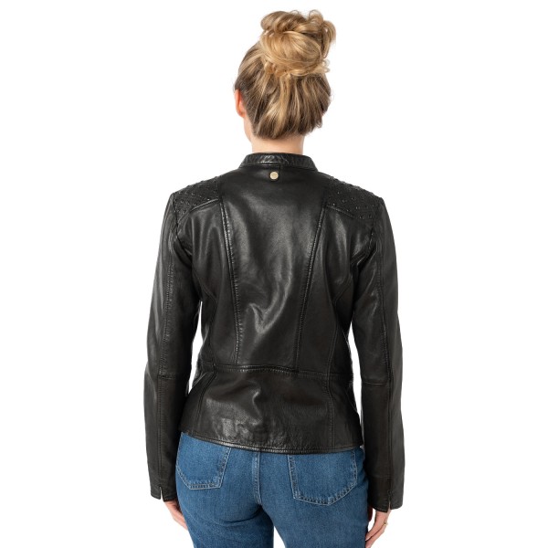 Kurtka skórzana damska Mauritius Czarna MWMakena