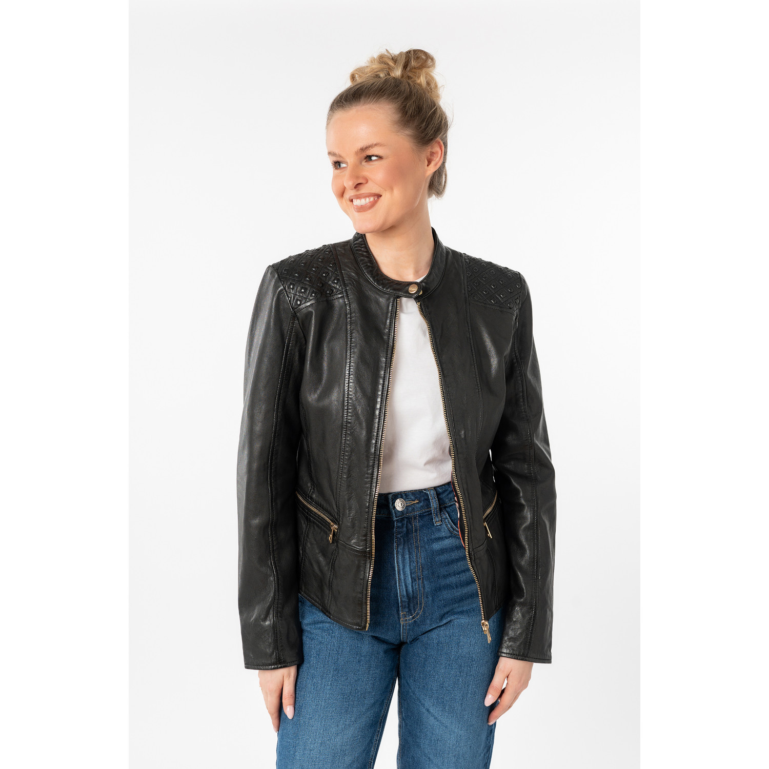 Kurtka skórzana damska Mauritius Czarna MWMakena – Kurtki skórzane