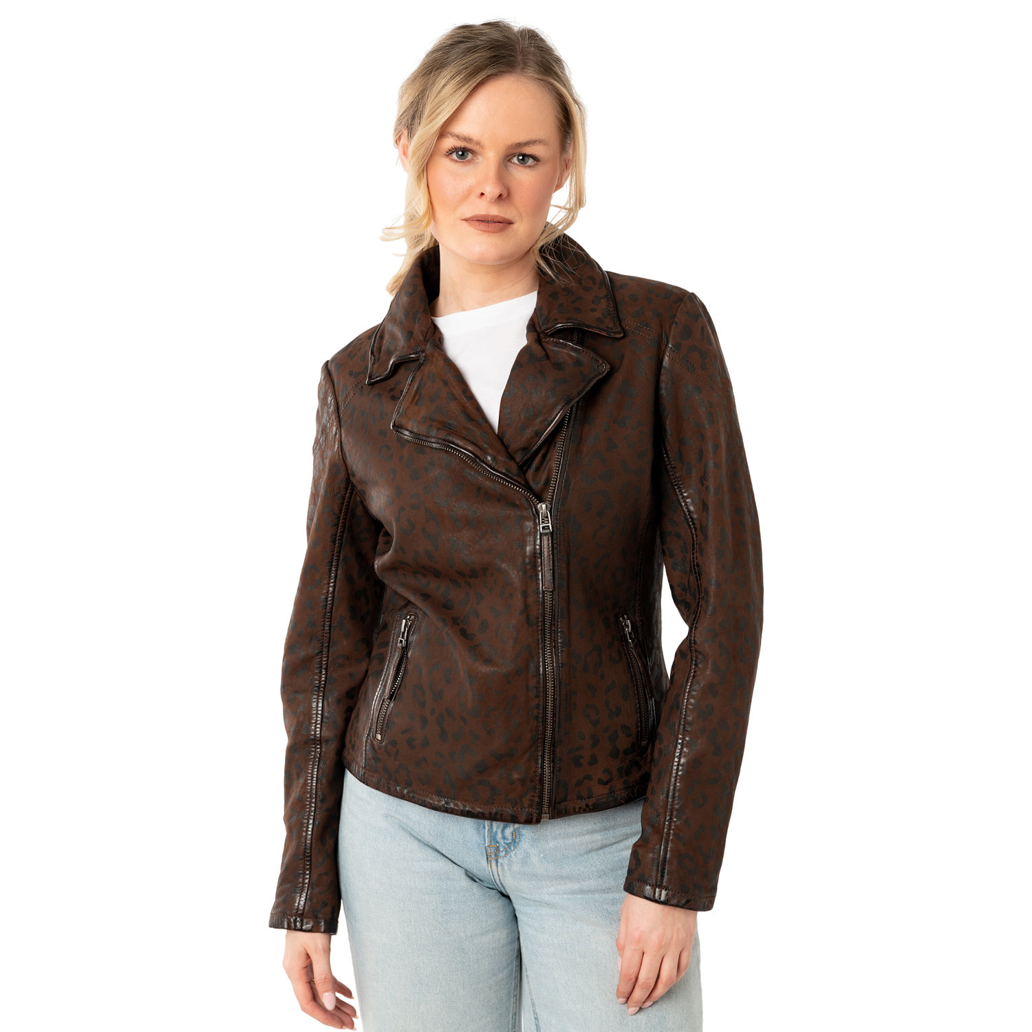 Kurtka skórzana damska Mauritius brązowa MWMeeow – Kurtki skórzane