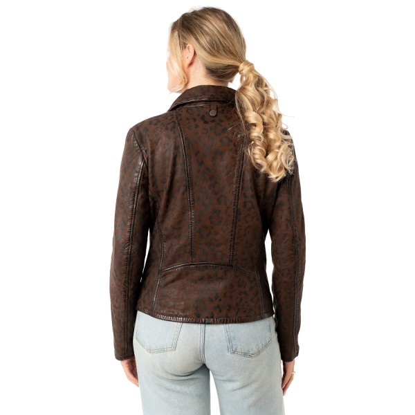 Kurtka skórzana damska Mauritius brązowa MWMeeow
