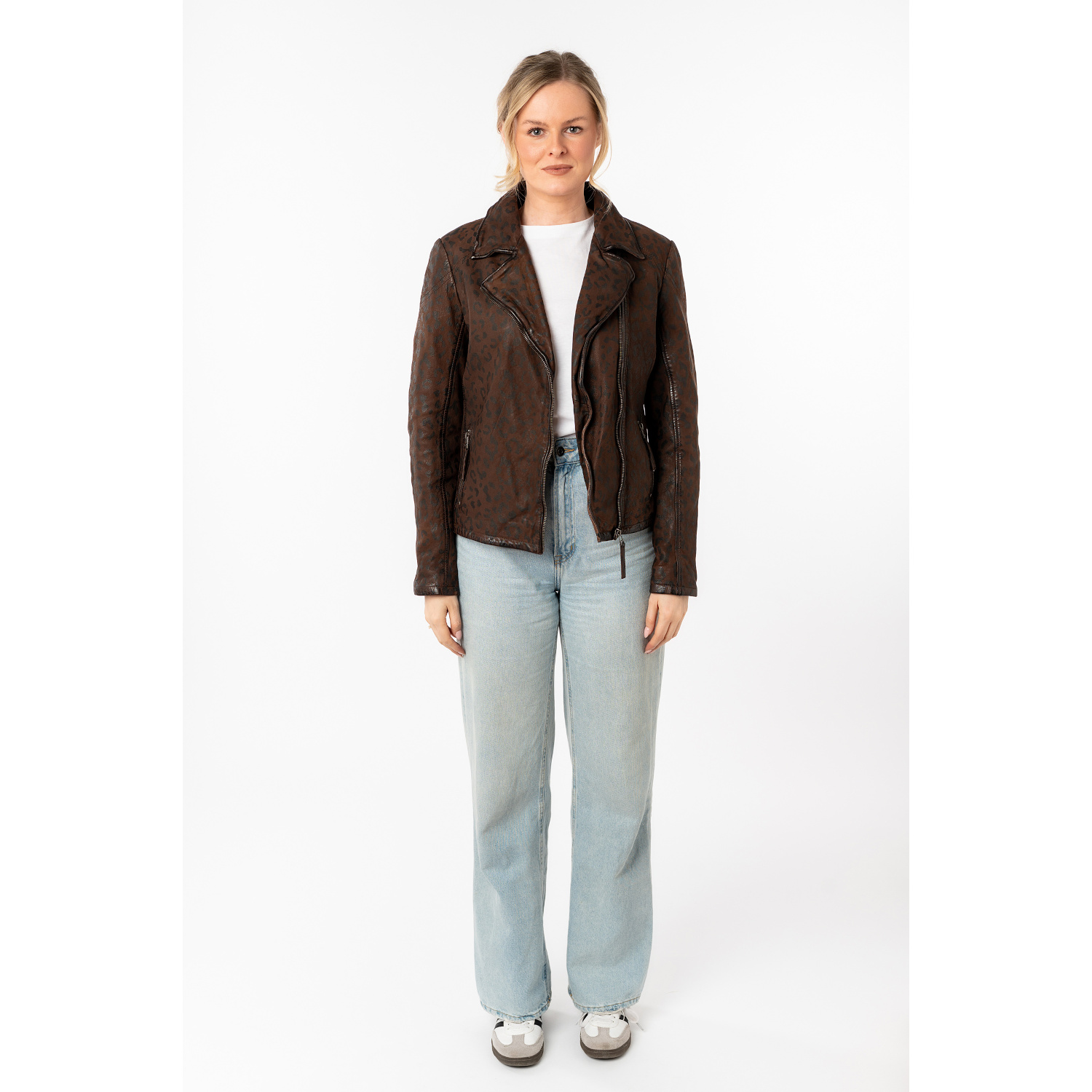 Kurtka skórzana damska Mauritius brązowa MWMeeow – Kurtki skórzane