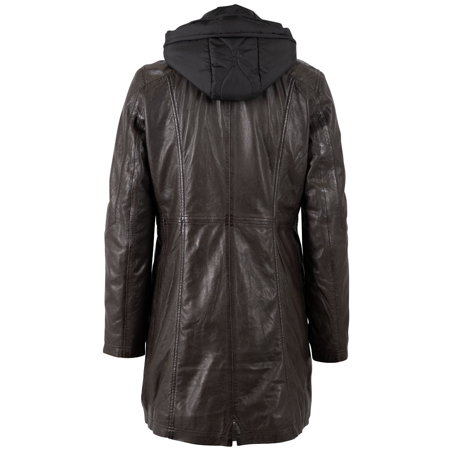 Długa skórzana kurtka damska Mauritius Ciemnobrązowa MWMilene – Kurtki skórzane