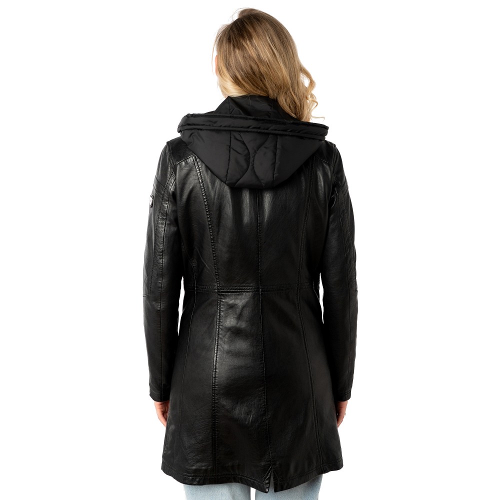 Długa skórzana kurtka damska Mauritius Czarna MWMilene