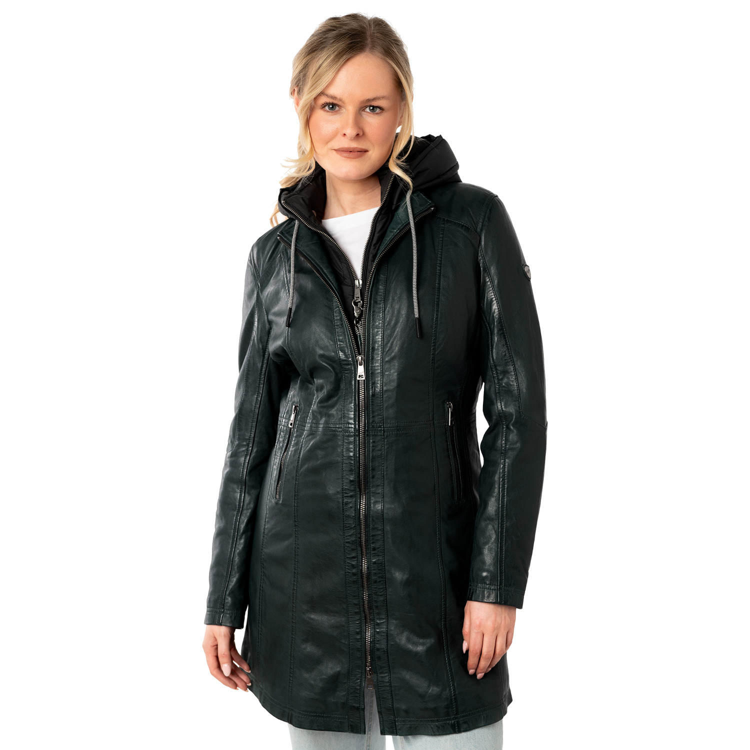 Długa skórzana kurtka damska Mauritius Ciemnozielona MWMilene – Kurtki skórzane Długa skórzana kurtka damska Mauritius Ciemnozielona MWMilene – Kurtki skórzane