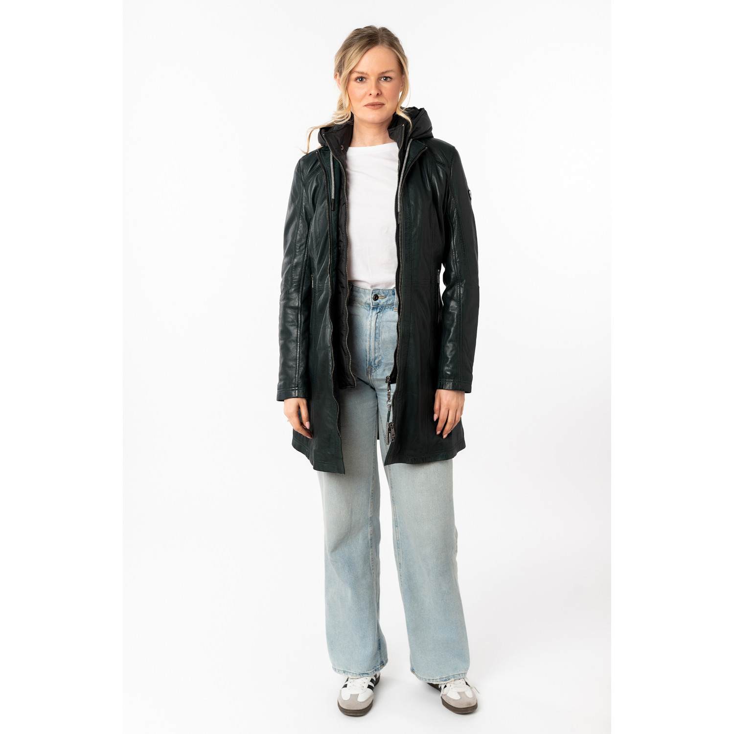 Długa skórzana kurtka damska Mauritius Ciemnozielona MWMilene – Kurtki skórzane Długa skórzana kurtka damska Mauritius Ciemnozielona MWMilene – Kurtki skórzane