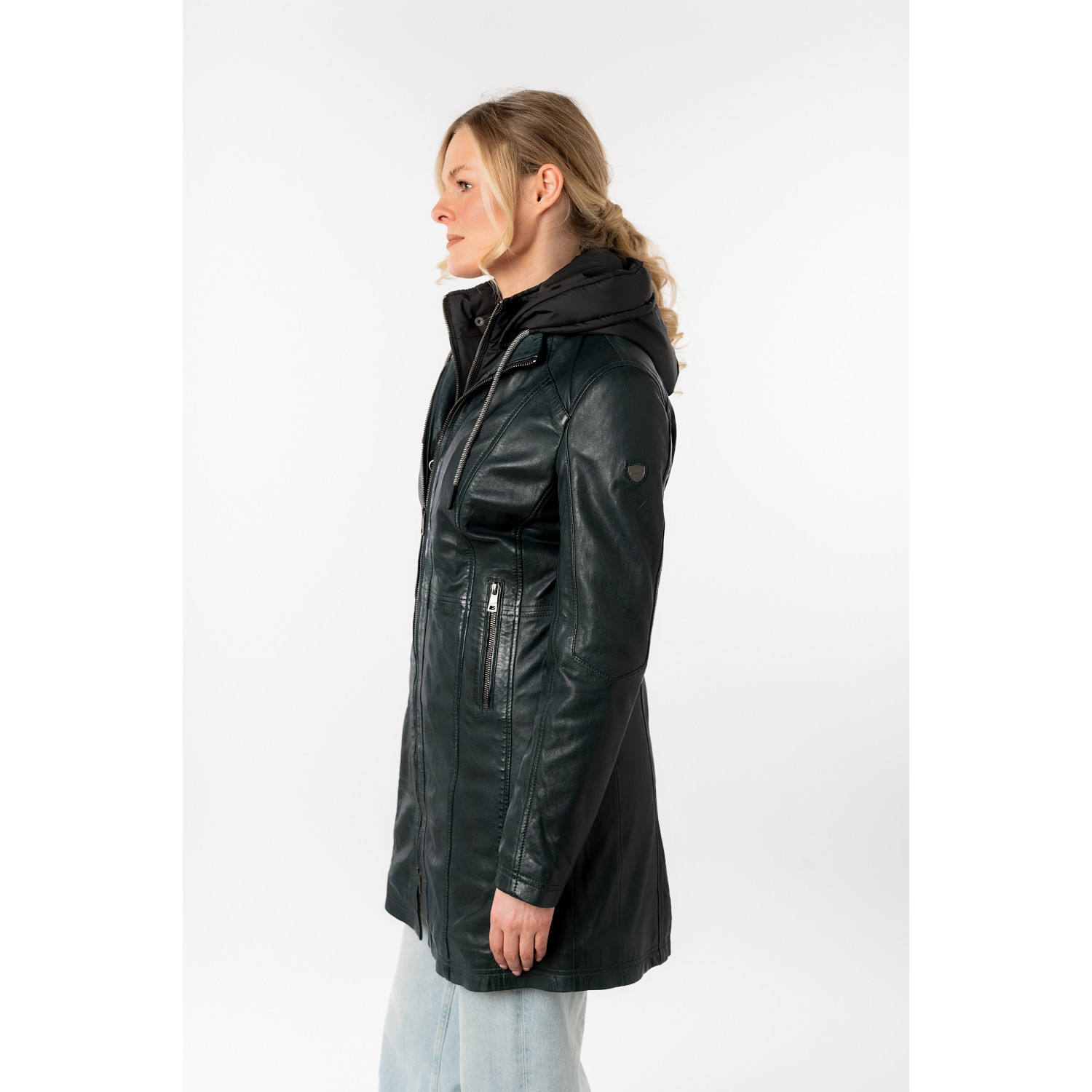 Długa skórzana kurtka damska Mauritius Ciemnozielona MWMilene – Kurtki skórzane Długa skórzana kurtka damska Mauritius Ciemnozielona MWMilene – Kurtki skórzane