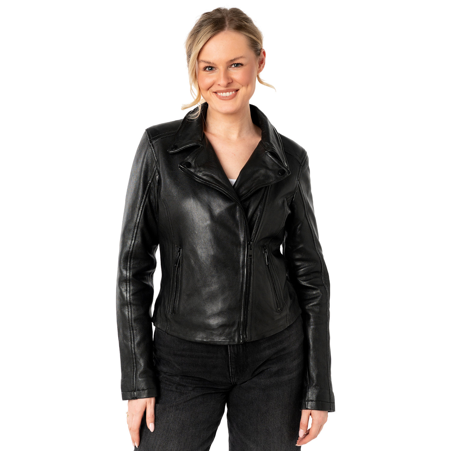 Kurtka skórzana damska Mauritius Czarna MWMishell – Kurtki skórzane