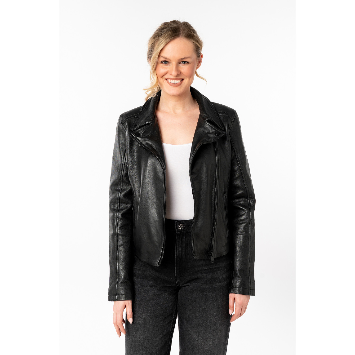 Kurtka skórzana damska Mauritius Czarna MWMishell – Kurtki skórzane