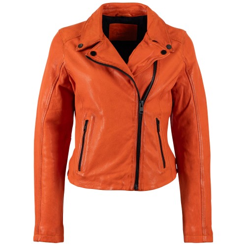 Kurtka skórzana damska Mauritius pomarańczowa MWMishell