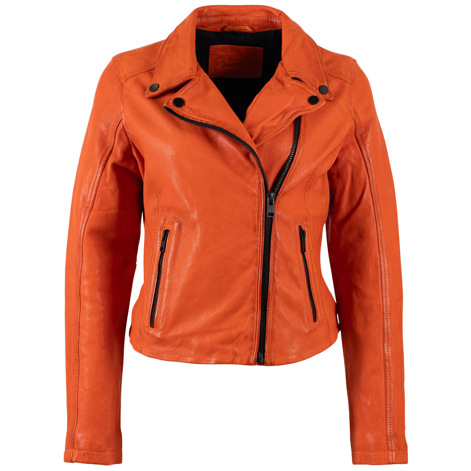 Kurtka skórzana damska Mauritius pomarańczowa MWMishell – BLACK FRIDAY