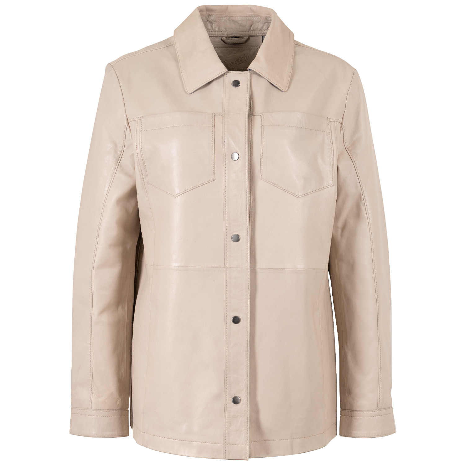 Długa skórzana koszula damska Mauritius Beżowa MWNadya