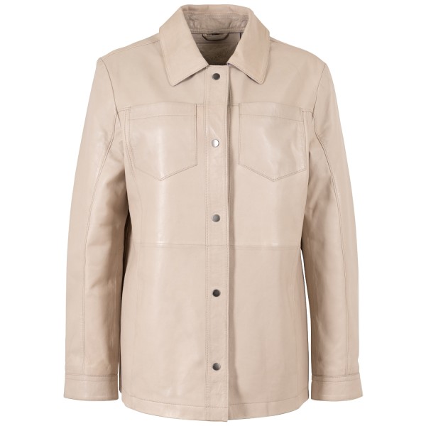 Długa skórzana koszula damska Mauritius Beżowa MWNadya