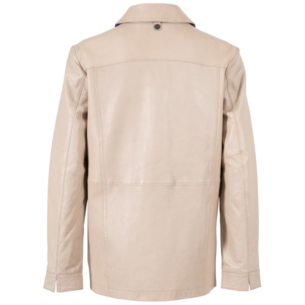 Długa skórzana koszula damska Mauritius Beżowa MWNadya