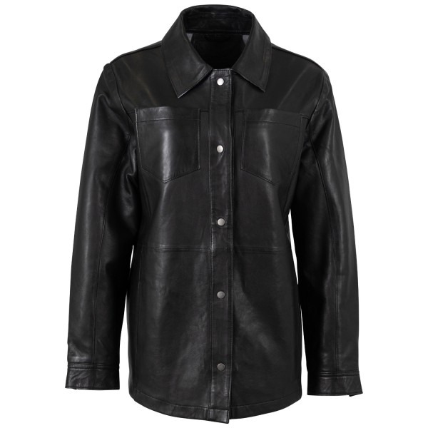 Długa skórzana koszula damska Mauritius Czarna MWNadya