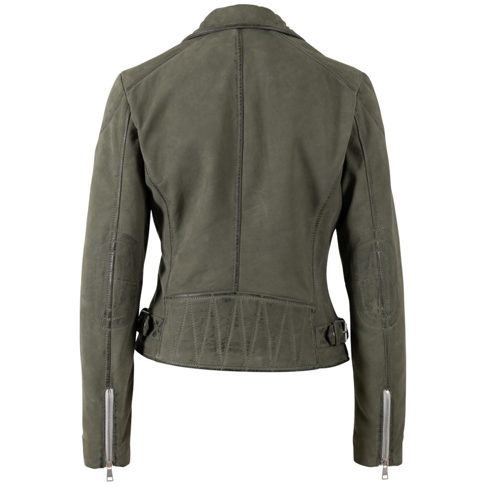 Kurtka skórzana damska Mauritius Oliwkowa MWNalani - readytowear