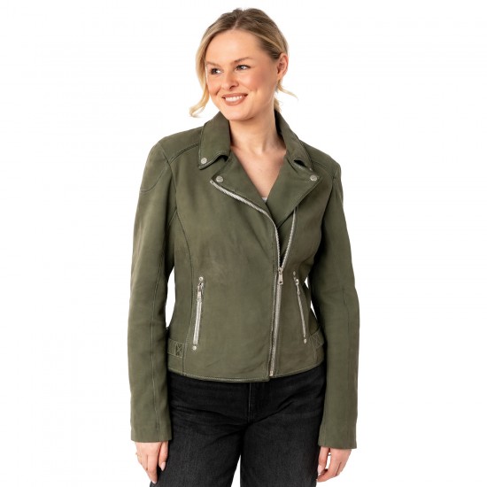 Kurtka skórzana damska Mauritius Oliwkowa MWNalani