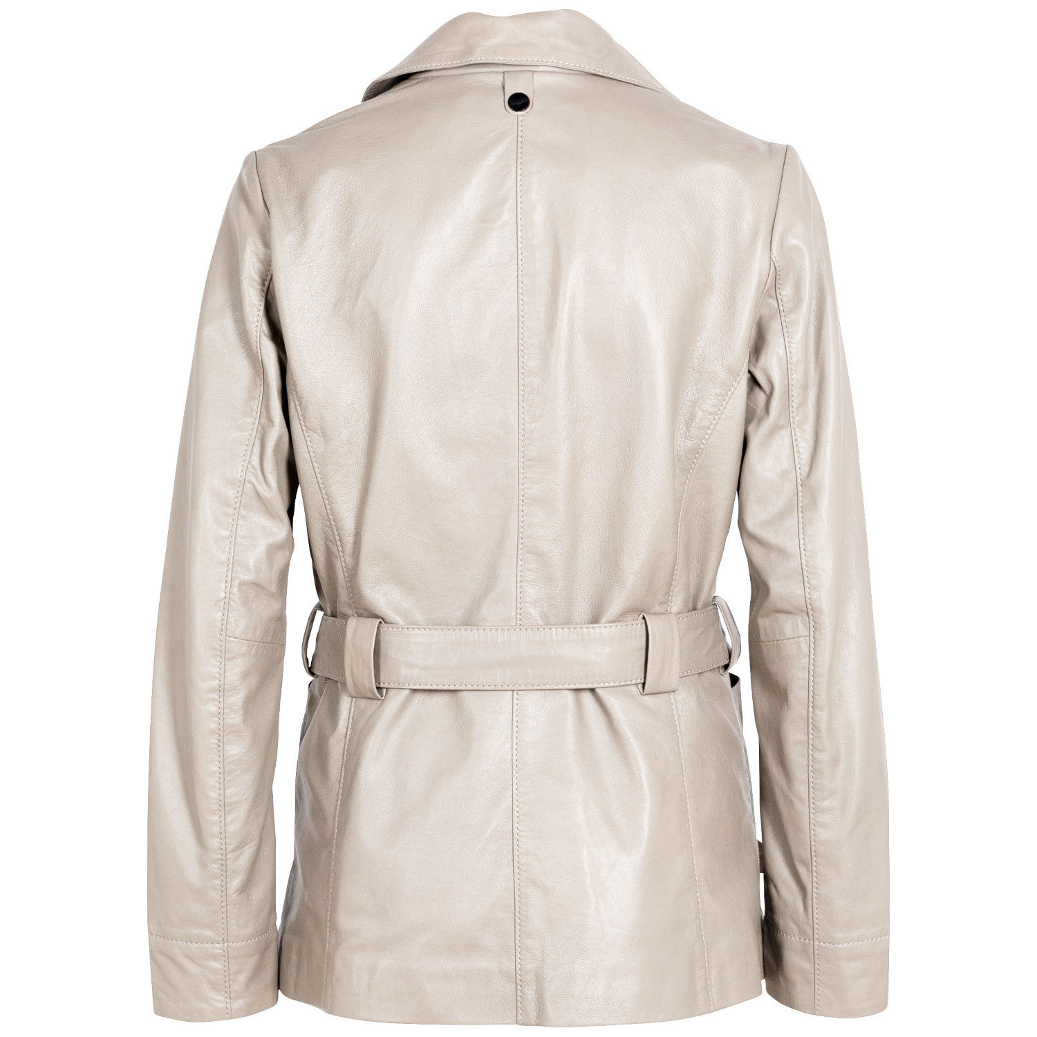 Długa skórzana kurtka damska Mauritius kość słoniowa MWOlvia – Kurtki skórzane