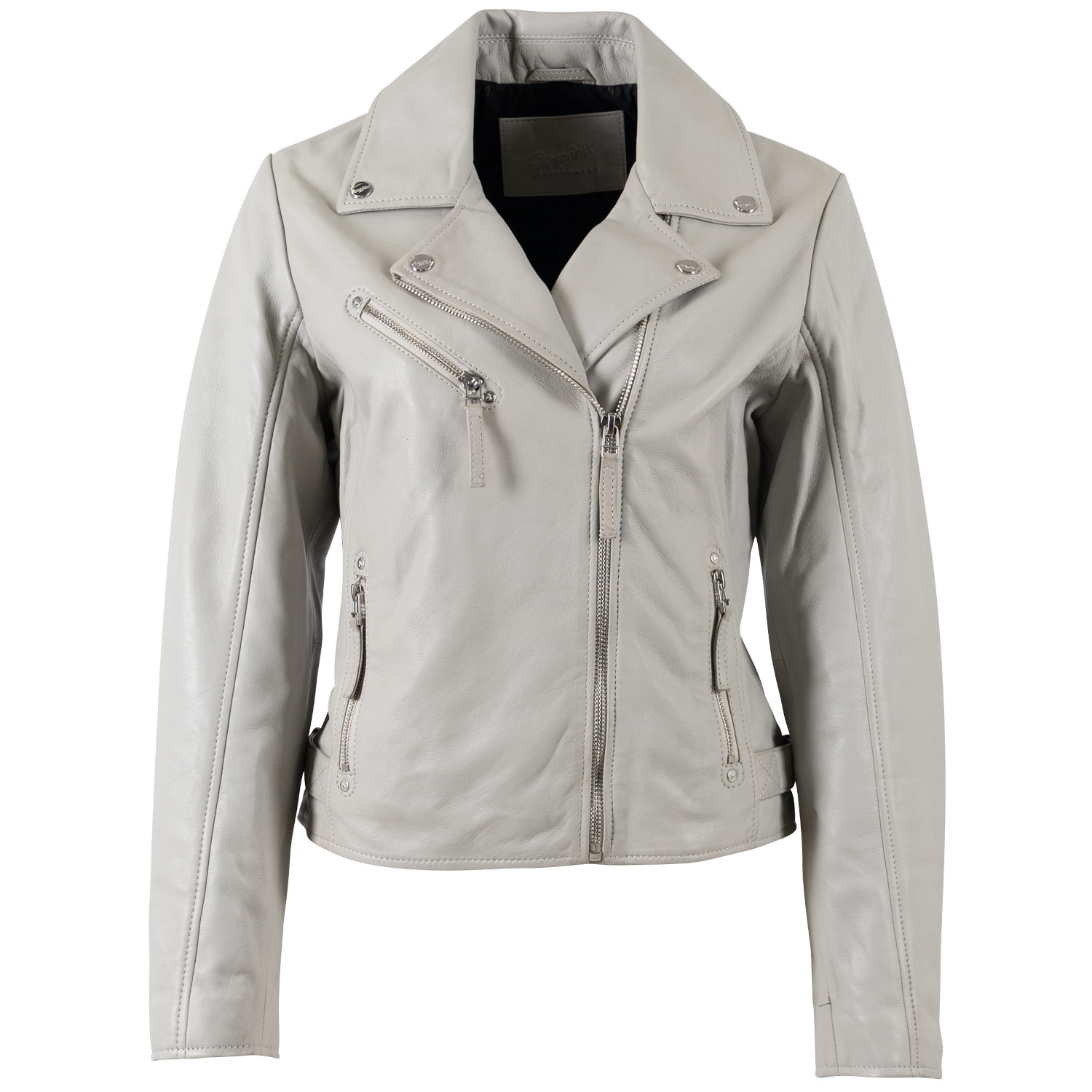 Kurtka skórzana damska Mauritius srebrnoszara MWPasja – Kurtki skórzane